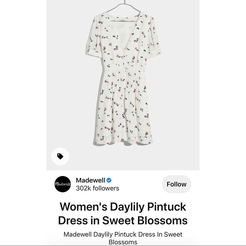 Madewell Daylily Pintuck Floral Dress